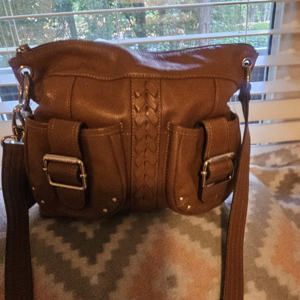 Tignanello Rich Brown Leather Shoulder Bag